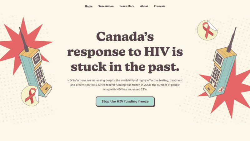 HIV Funding website screen capture
